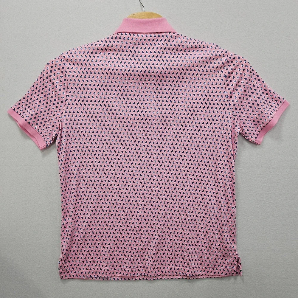 Polo Ralph Lauren Classic Fit Pink Paisley Short Sleeve Polo Shirt Men L Stretch